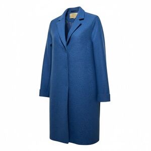 Harris Wharf London Cocoon Coat Blue Pressed Wool